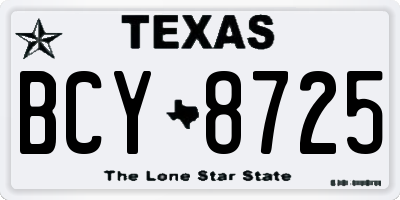 TX license plate BCY8725