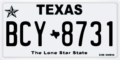 TX license plate BCY8731