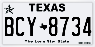 TX license plate BCY8734
