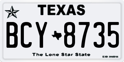 TX license plate BCY8735