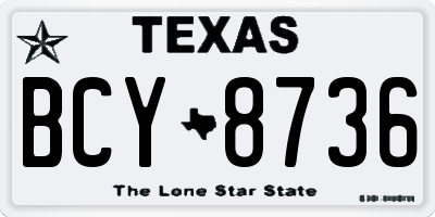 TX license plate BCY8736