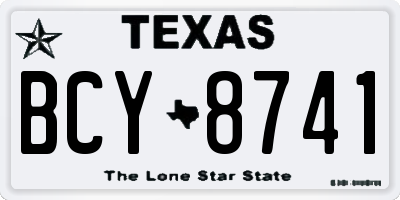 TX license plate BCY8741