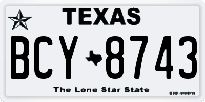 TX license plate BCY8743