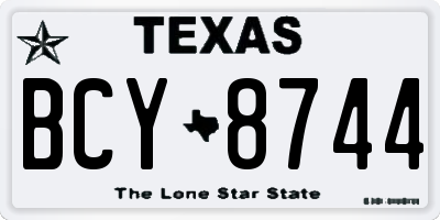 TX license plate BCY8744