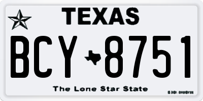 TX license plate BCY8751