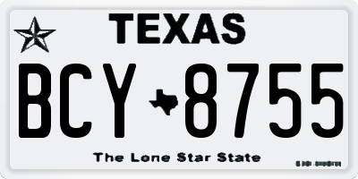 TX license plate BCY8755