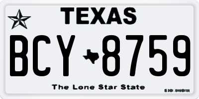 TX license plate BCY8759