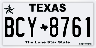 TX license plate BCY8761
