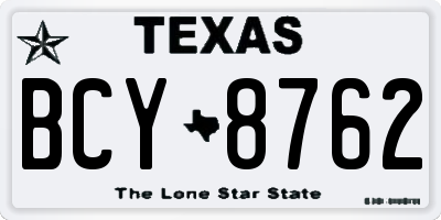 TX license plate BCY8762