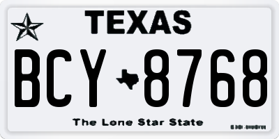 TX license plate BCY8768