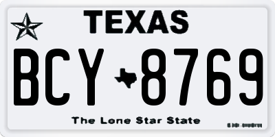 TX license plate BCY8769