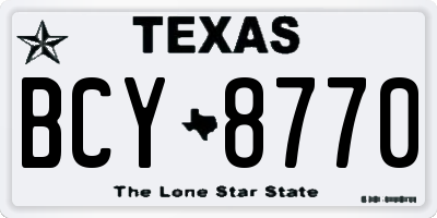 TX license plate BCY8770