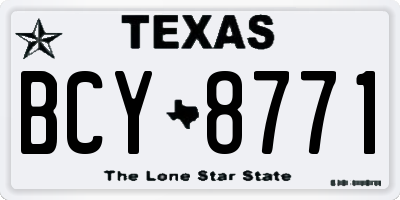 TX license plate BCY8771