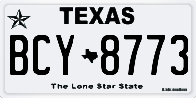 TX license plate BCY8773