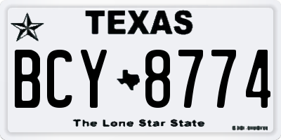 TX license plate BCY8774