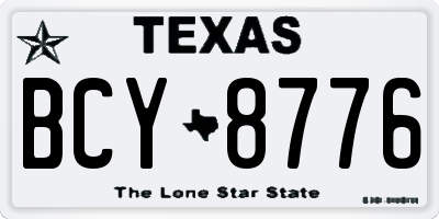 TX license plate BCY8776