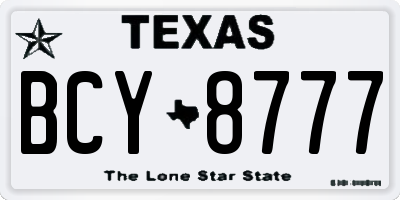 TX license plate BCY8777