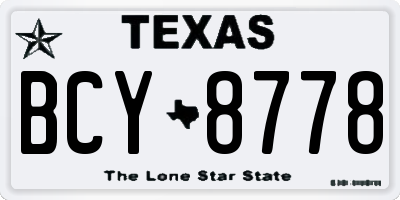 TX license plate BCY8778