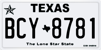 TX license plate BCY8781