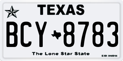 TX license plate BCY8783