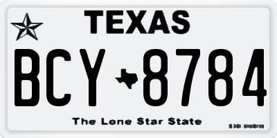 TX license plate BCY8784
