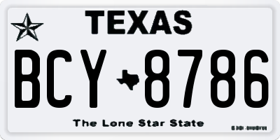 TX license plate BCY8786