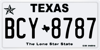 TX license plate BCY8787