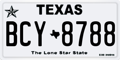 TX license plate BCY8788