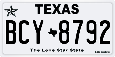 TX license plate BCY8792
