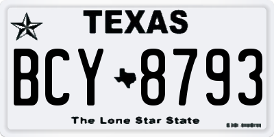 TX license plate BCY8793