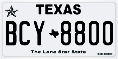 TX license plate BCY8800