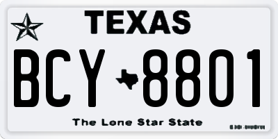 TX license plate BCY8801