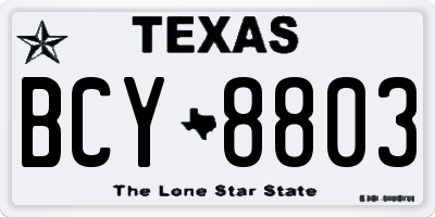 TX license plate BCY8803