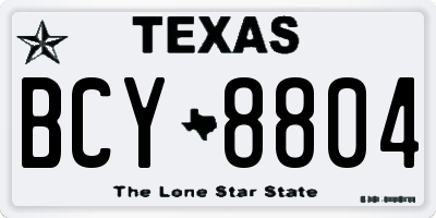 TX license plate BCY8804