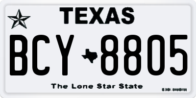 TX license plate BCY8805