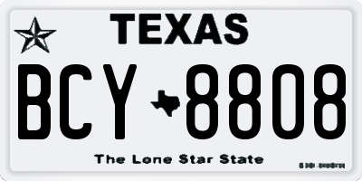 TX license plate BCY8808