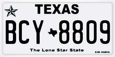 TX license plate BCY8809