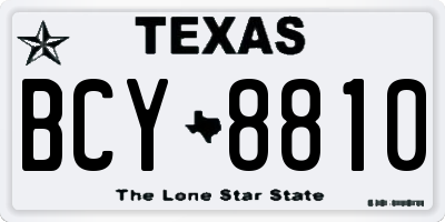 TX license plate BCY8810