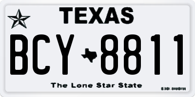 TX license plate BCY8811