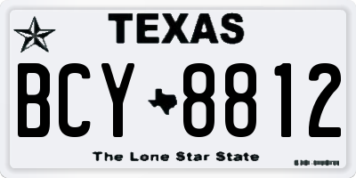 TX license plate BCY8812