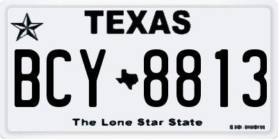 TX license plate BCY8813