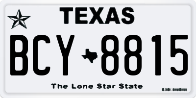TX license plate BCY8815