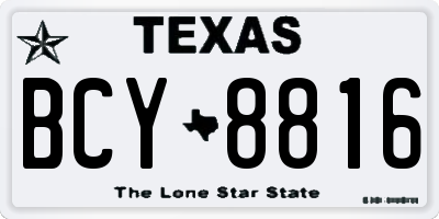 TX license plate BCY8816