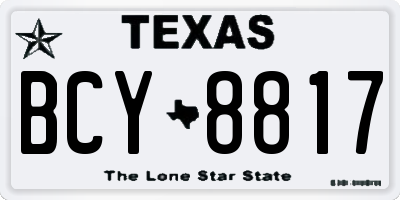 TX license plate BCY8817