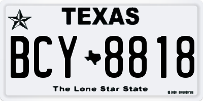 TX license plate BCY8818