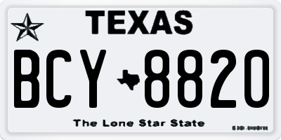 TX license plate BCY8820