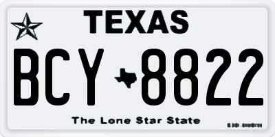 TX license plate BCY8822