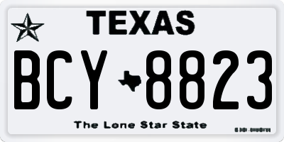 TX license plate BCY8823