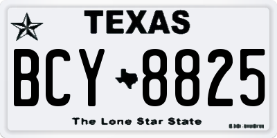 TX license plate BCY8825