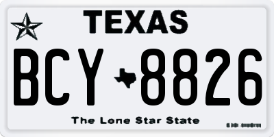 TX license plate BCY8826